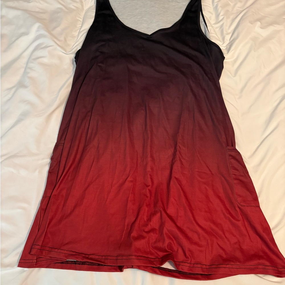 Black and Red Ombre Sleeveless Dress